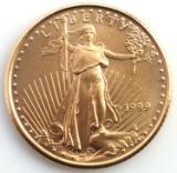 1/10TH OZ GOLD AMERICAN EAGLE BU COIN 1999