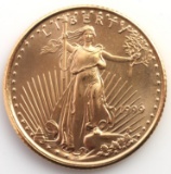 1/10TH OZ GOLD AMERICAN EAGLE BU COIN 1999
