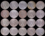 20 UNCIRCULATED MIX DATE PEACE DOLLAR COIN LOT