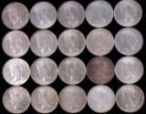 20 MIX DATE UNC PEACE SILVER DOLLAR COIN LOT