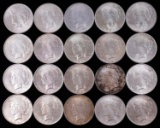 20 MIX DATE UNCIRCULATED PEACE DOLLAR COIN LOT