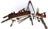 ANTIQUE TOOL LOT PLANER WRENCH HAMMER MORE