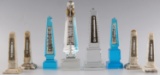 8 ANTIQUE CRYSTAL STONE OBELISK THERMOMETER LOT