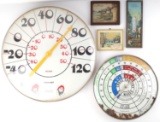 ANTIQUE ADVERTISING THERMOMETER LOT KLISTER WAX