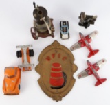 ANTIQUE TOY & FIRE MARK LOT HUBLEY FRICTION