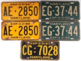 1958 1966 1967 MARYLAND AUTO LICENSE PLATE LOT