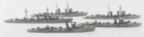 5 SCRATCHBUILT WOOD US NAVY SHIP MODEL LOT