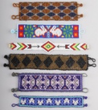 6 NATIVE AMERICAN BEADED BRACELET LOT