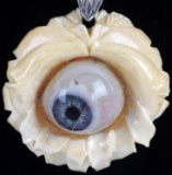 VICTORIAN OCCULT EYEBALL AND IVORY SEANCE NECKLACE