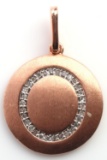 10KT ROSE GOLD ROUND PENDANT WITH DIAMONDS