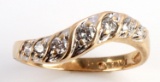 14KT GOLD DIAMOND WAVE BAND