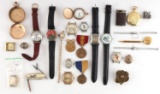 WATCH POCKETWATCH MEDAL LIGHTER KNIFE LOT