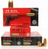 LOT OF .45 ACP AMMUNITION 4 BOXES TOTAL 200 ROUNDS