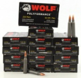 280 ROUNDS BOXED WOLF .223 REM CARTRIDGES FMJ