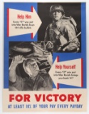 WWII USA FOR VICTORY WAR BOND POSTER