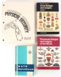 4 WWII US FIELD MANUAL BADGES & NATO HANDBOOK LOT