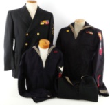 4 WWII U.S. NAVY PETTY OFFICER & CPO UNIFORM LOT