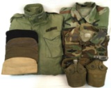 9 WWII US  ARMY & USMC CAMO BDU SHIRTS & GEAR LOT