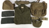 WWII  TO VIETNAM MUSETTE BAG USMC CAP LARGE SHIRT