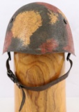WWII ITALIAN ARMY M33 CAMO COMBAT HELMET W LINER