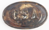 US CIVIL WAR CONFEDERATE OVAL CARTRIDGE BELT PLATE