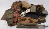 LOT OF 18 WWII US MILITARY & CANVAS FIELD GEAR