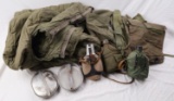 9 POST WWII US MILITARY DUFFEL BAG W SLEEPING BAG
