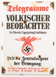 WWII GERMAN THIRD REICH PORCELAIN OFFICE SIGN