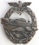 WWII GERMAN REICH E-BOAT WAR BADGE BY SCHWERIN