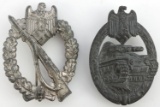 WWII GERMAN REICH INFANTRY & TANK ASSAULT BADGES
