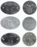6 WWII GERMAN REICH WEHRMACHT IDENTIFICATION TAGS
