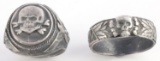 2 WWII GERMAN WAFFEN SS TOTENKOPF HIMMLER RINGS