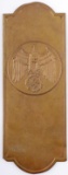 WWII GERMAN NSDAP BRASS REICHSADLER DOOR PLATE