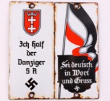 WWII GERMAN REICH SA & NSDAP ENAMELED STREET SIGN