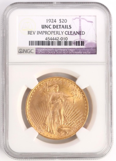 1924 ST GAUDENS 1 OZ GOLD COIN UNC DETAILS