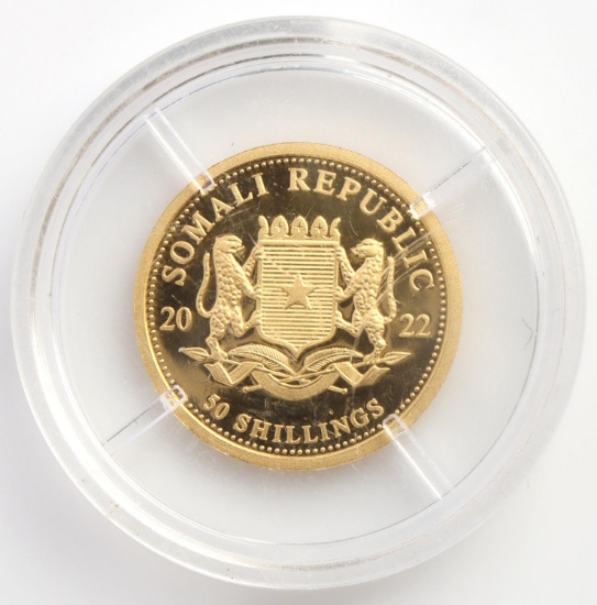 1/25TH OZ GOLD BULLION COIN SOMALI REPUBLIC AFRIKA