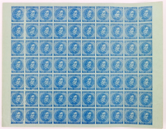 BLOCK OF CONFEDERATE STATES 10 CENT STAMPS