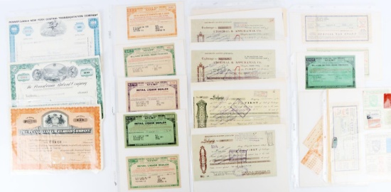 RAILROAD STOCK SPECIAL TAX STAMP & COVER LOT