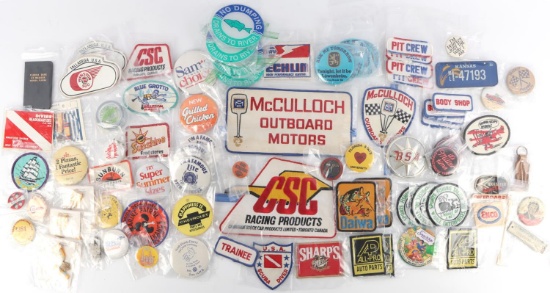 LARGE LOT OF ADVERTISING PATCH PINBACK BUTTON