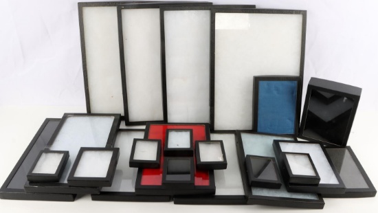 LOT OF 22 USED ASSORTED RIKER MOUNT DISPLAY CASES