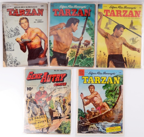 GOLDEN AGE 4 TARZAN & GENE AUTRY 1940-50'S COMICS