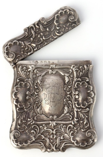 STERLING SILVER VICTORIAN CALLING CARD CASE