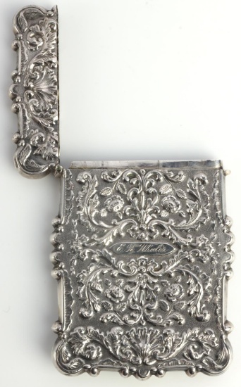 ANTIQUE AMERICAN CAPITOL SILVER CALLING CARD CASE