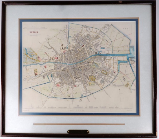 1836 MAP OF DUBLIN IRELAND BY TURRELL AND CLARKE