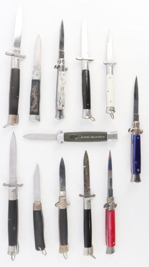 12 SWITCHBLADE KNIFE LOT ITALIAN AND OTHERS