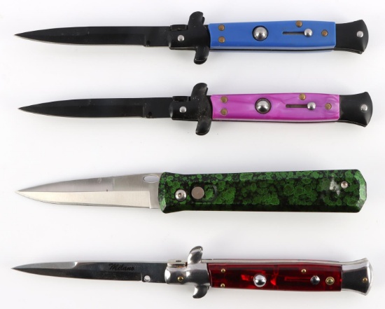 4 SWITCHBLADE KNIFE LOT MILANO 440