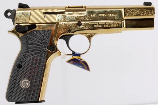 GIRSAN HIGH POWER PC M35 GOLD CASED PISTOL NIB