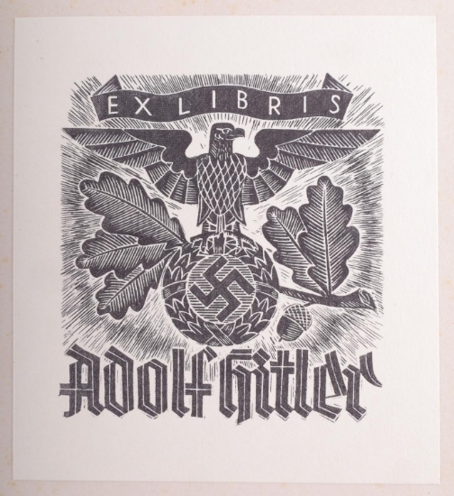 WWII ARCHITECT BOOK WITH ADOLF HITLER EX LIBRIS