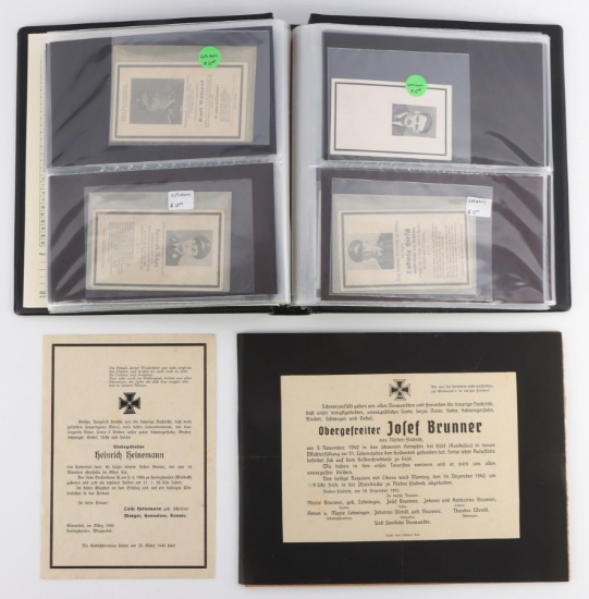 102 WWII THIRD REICH GERMAN SOLDIER DEATH CARD LOT