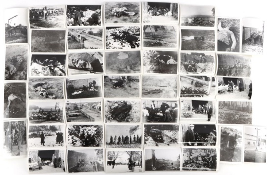WWII LOT OF 46 POLISH PHOTOS OF WAR ATROCITIES